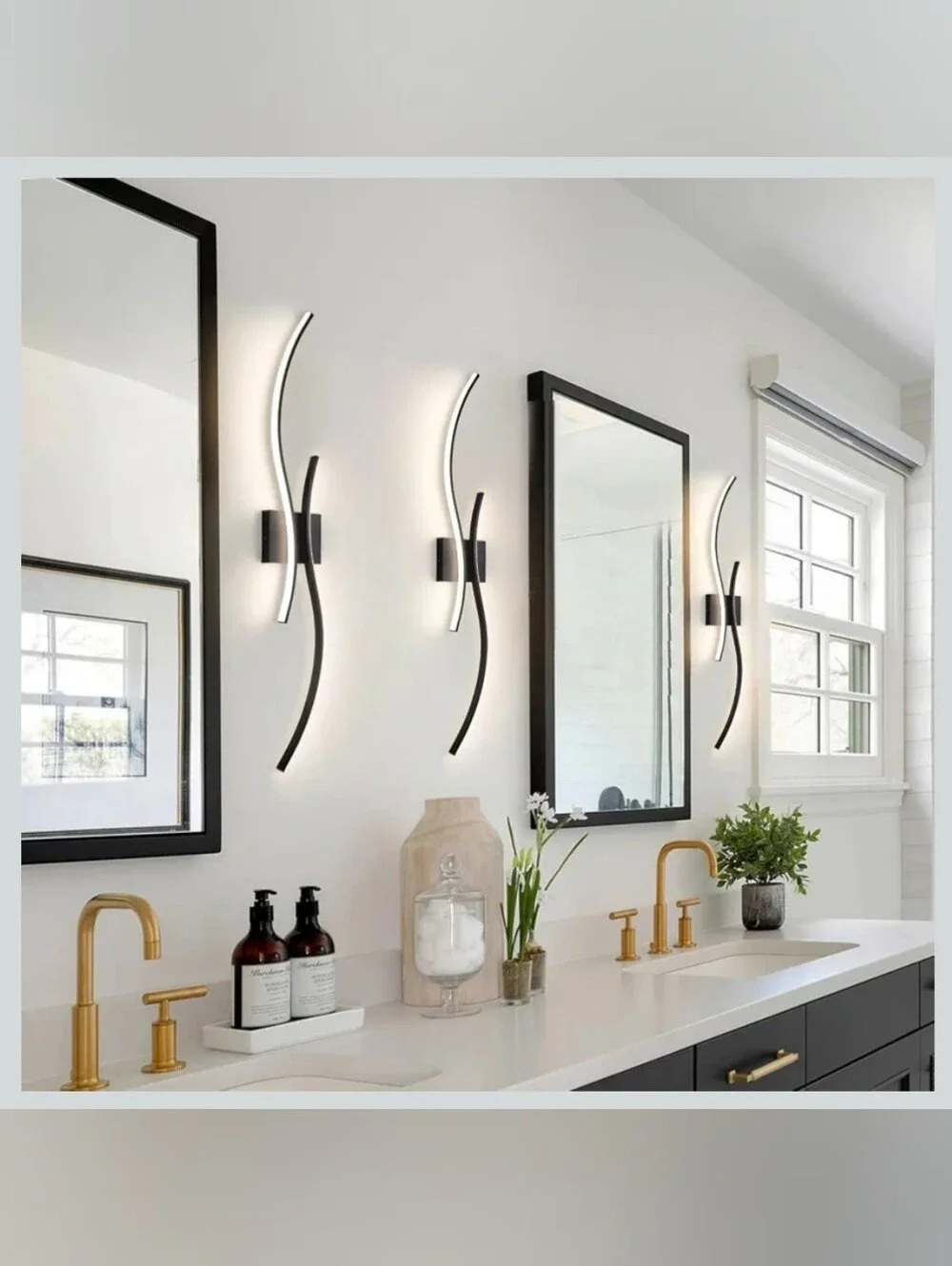 CANEOE Modern Wall Sconce Set of Two, 5CCT Dimmable Indoor Led Wall Sconce Light